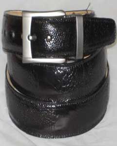 SKU*HA245 De los hombres Auténtico Auténtico Negro lujoso Avestruz Pierna Cinturón