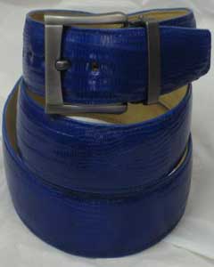 SKU*HA249 De los hombres Auténtico cuero Lagartija Cinturón & color Real Azul