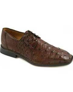 SKU * HPA841 Marrón Avestruz amortiguado Cuero Belvedere Zapato