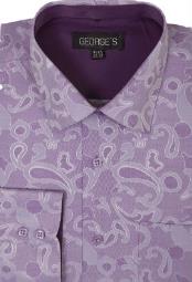 SKU*SW929 Púrpura Algodón y Poliéster Untado Collar Camisa