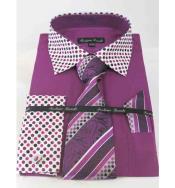 SKU*SD469  francés Bofetada Poka-un-punto Collar Rosa Púrpura Cuerpo Camisa