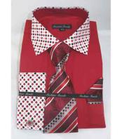 SKU*SD470 Poka-un-punto Collar Sólido rojo Fuego Algodón Mezcla Camisa