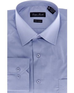 SKU*HA326 de los hombres Moderno - ajuste Vestir Camisa Azul & algodón tela