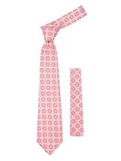 SKU*JA01 Rosado Floral Diseño Con Corbata y Pañuelo Conjunto