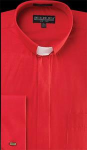 SKU*PN-Y62 Rojo Francés Bofetada Unidos Collar Clero Vestir Camisa