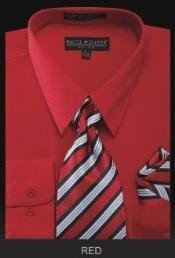SKU*RD7921 Camisa de Etiqueta Masculina - Lazo Superior - Rojos 55 dólares