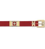 SKU*RED6961 Rojo Con Oro Chapado Soporte Lagartija Piel Cinturón