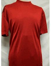 SKU*HA3204 Rojo Burlarse de Cuello Brillante Corto Manga Elegante Vestir Camisa
