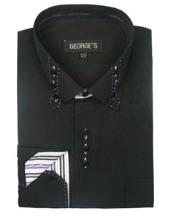 SKU*HA2919 Negro 3 Botón Collar Moda Vestir Camisetas Y Corbatas