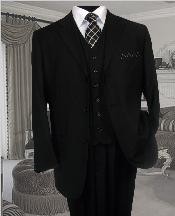 SKU5712 Hombres negro del color sólido del traje de 3 piezas