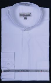 SKU*PN_C52 Blanco Mandarín Collar Largo Manga Vestir camisa