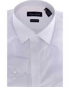 SKU*HA332 de los hombres Delgado-Ajuste Vestir Camisa Sólido Blanco & Tramo fabricación